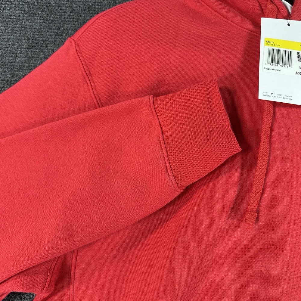 Nike Sportswear Club Fleece University Red Hoodie Men's Sz S (BV2654 657) - Picture 6 of 16